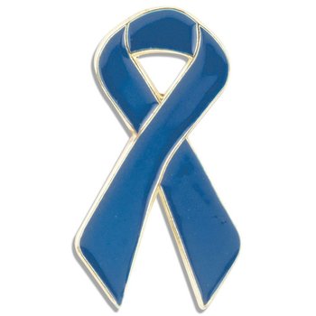 Metal Blue Ribbon Lapel Pin with Presentation Card - Pack of 25 from Positive Promotions