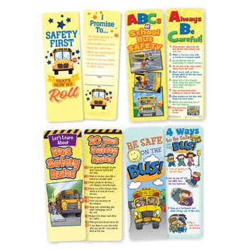 School Bus Safety Themed Bookmark Assortment - Pack of 100 from Positive Promotions