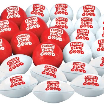 Caught Being Good Mini Sports Ball 30-Piece Assortment Pack from Positive Promotions