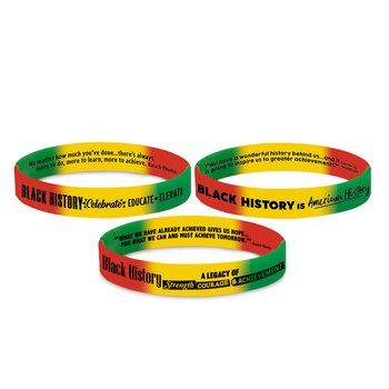 Black History 2-Sided Silicone Bracelet Assortment - Pack of 30 from Positive Promotions