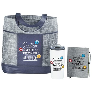 Sometimes You Forget That You're Awesome... Tote, Tumbler, & Journal Gift Set from Positive Promotions