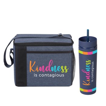 Kindness Is Contagious Grayson Lunch Bag & Canyon Tumbler 20 oz. Combo from Positive Promotions