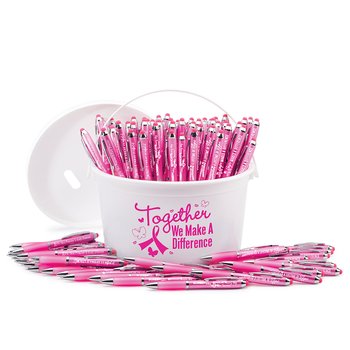 200-Piece Breast Cancer Awareness Stylus Pen Fundraising Kit from Positive Promotions