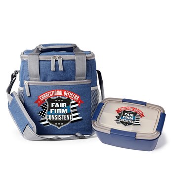 Correctional Officers: Fair, Firm, & Consistent Riverside Lunch/Cooler Bag & Locking Food Container Gift Set from Positive Promotions