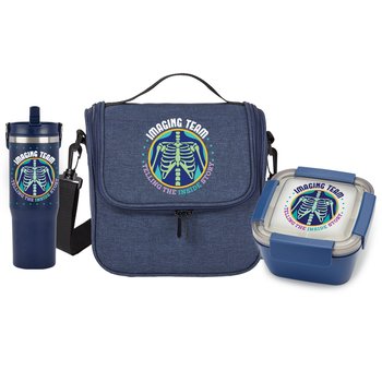 Imaging Team: Telling the Inside Story Food Container, Lunch/Cooler Bag, & Coldflow Water Bottle Combo from Positive Promotions