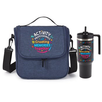 Activity Professionals: Creating Memories Together Lunch/Cooler Bag & Quencher Tumbler Gift Set from Positive Promotions