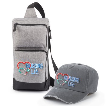 Nursing Life Modesto Sling Bag & Baseball Cap Gift Set from Positive Promotions