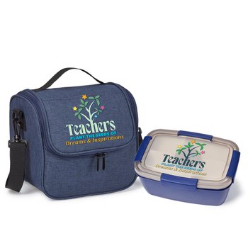 Teachers Plant the Seeds of Dreams & Inspirations Portland Lunch/Cooler Bag & Locking Stacker Food Container Gift Set from Positive Promotions