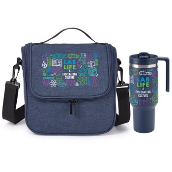 Lab Life: A Fascinating Culture Portfland Lunch/Cooler Bag & Quencher Tumbler 40-oz. from Positive Promotions