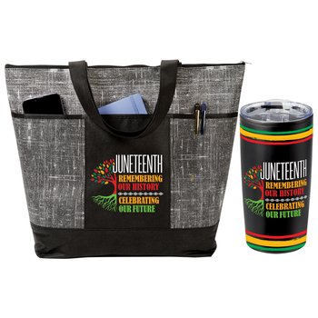 Juneteenth: Remembering Our History, Celebrating Our Future Malibu Tote Bag & Teton Tumbler 20-oz. from Positive Promotions