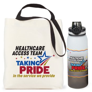 Healthcare Access Team: Taking Pride in the Service We Provide Venice Cotton Tote Bag & Jasper Tritan Water Bottle Gift Set from Positive Promotions