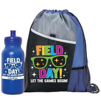 Field Day! Let the Games Begin Deluxe Backpack & Water Bottle Combo from Positive Promotions