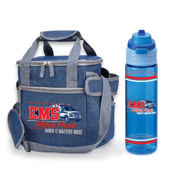EMS Riverside Lunch Bag & Tritan Dual Sip Water Bottle Gift Set from Positive Promotions