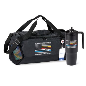 Working Together Making A Difference Journey Weekender Duffel Bag & HydroSip Insulated Tumbler 30-oz from Positive Promotions