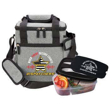 Dispatchers: When Every Second Counts Riverside Deluxe Cooler Bag & 2-Section Food Container Combo from Positive Promotions