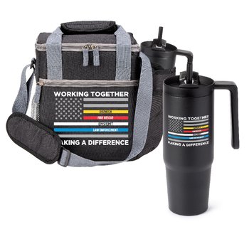 Working Together Making A Difference Deluxe Riverside Lunch/Cooler Bag & HydroSip Tumbler 30-oz. from Positive Promotions