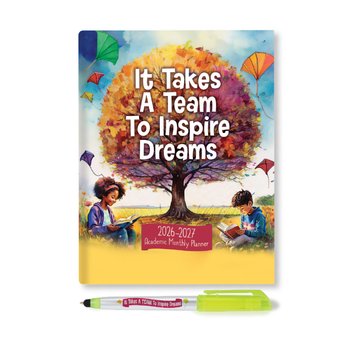 It Takes A Team To Inspire Dreams Planner, Stylus Pen & Goody Bag Value Supply Kit from Positive Promotions