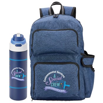 Environmental Services Hudson Backpack & Hydrosip Tumbler 24-oz. Gift Set from Positive Promotions
