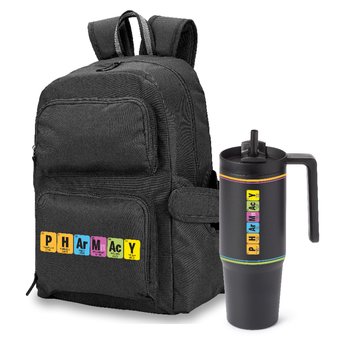 Pharmacy Periodic Table Hudson Laptop Backpack & HydroSip Tumbler Gift Set from Positive Promotions