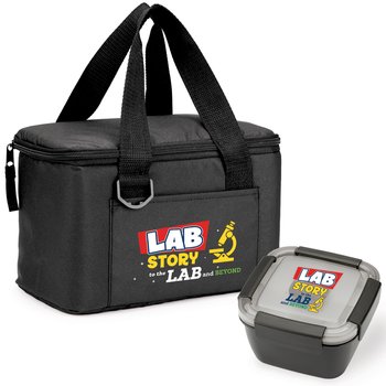 Lab Story: To the Lab and Beyond Chill Lunch/Cooler Bag & Locking Food Container Gift Set from Positive Promotions