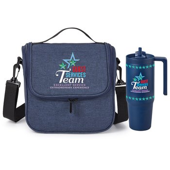 Guest Services Team HydroSip 30-Oz.Tumbler & Portland Lunch/Cooler Gift Set from Positive Promotions