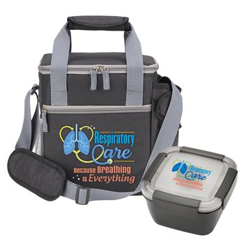 Respiratory Care Deluxe Riverside Lunch/Cooler Bag & Locking Food Container from Positive Promotions