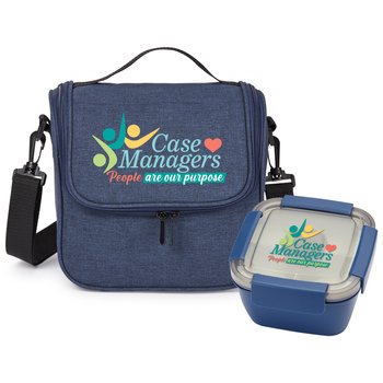 Case Managers: People Are Our Purpose Portland Portland Lunch/Cooler Bag & Locking Food Container Gift Set from Positive Promotions