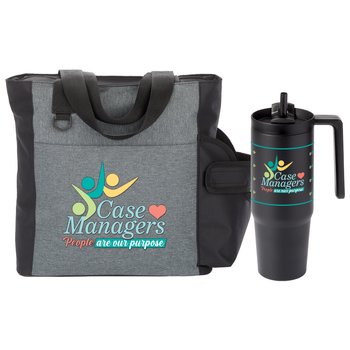 Case Managers: People Are Our Purpose Camino Tote Bag & HydroSip Tumbler Gift Set from Positive Promotions
