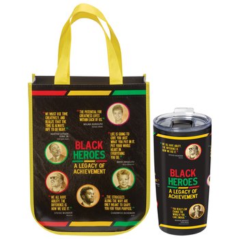 Black Heroes: A Legacy Of Achievement Mini Tote & Tumbler Gift Set from Positive Promotions