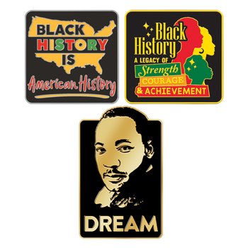 Black History Lapel Pin Assortment - Pack of 30 from Positive Promotions