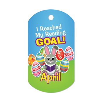 I Reached My Reading Goal April Award Tag With 24" Chain from Positive Promotions
