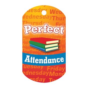 Perfect Attendance (Books) Award Tag with 4
