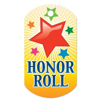 Honor Roll (Red Star) Award Tag with 24