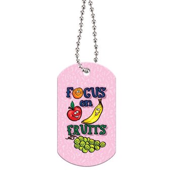 Focus On Fruit Laminated Dog Tags With 24" Chains from Positive Promotions
