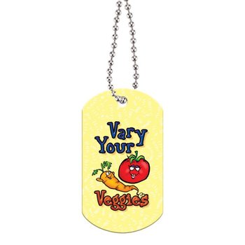 Vary Your Veggies Laminated Dog Tag With 24" Chain from Positive Promotions