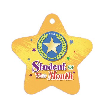 Student Of The Month Star-Shaped Award Tag with 24
