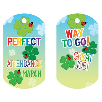 March Perfect Attendance Award Tag with 24