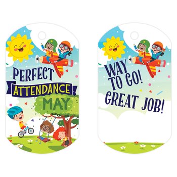 May Perfect Attendance Award Tag with 4