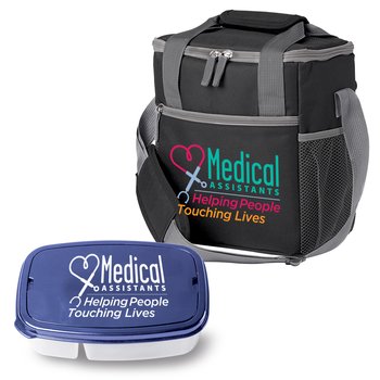 Medical Assistants: Helping People, Touching Lives Lunch/Cooler Bag & 2-Section Food Container Gift Set from Positive Promotions