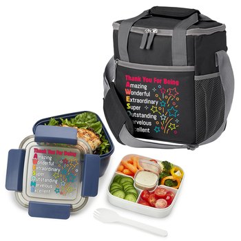 Thank You for Being AWESOME Riverside Lunch/Cooler Bag & Locking Food Container 54 oz. from Positive Promotions