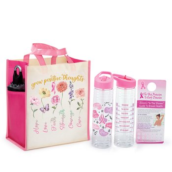 Breast Cancer Awareness Tote 3-Piece Gift Set from Positive Promotions