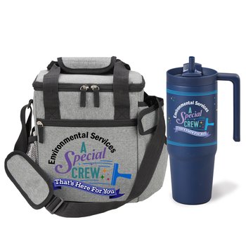 Environmental Services: A Special Crew That's Here For You Riverside Deluxe Lunch/Cooler Bag & HydroSip Tumbler Gift Set from Positive Promotions