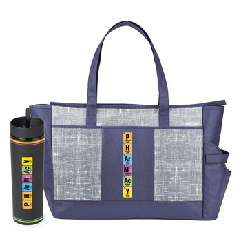 Pharmacy Periodic Table Canyon 2-In-1 Tumbler & Malibu Insulated Cooler Tote Gift Set from Positive Promotions