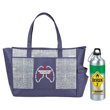 Respiratory Therapists Malibu Cooler Tote & Water Bottle Gift Set from Positive Promotions