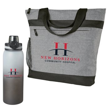 Dylan Tote & Jasper Water Bottle Gift Set - Personalization Available from Positive Promotions