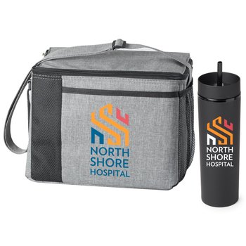 Grayson Lunch/Cooler Bag & Canyon 2-in-1 Tumbler & Sipper 16 oz. Gift Set - Personalization Available from Positive Promotions