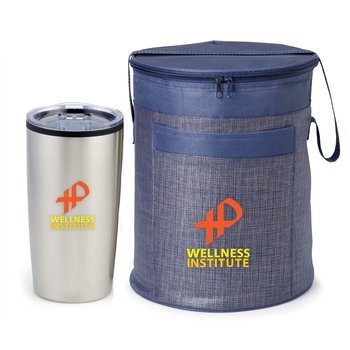 Brookville Barrel Cooler Bag & Teton Stainless-Steel Tumbler Gift Set - Personalization Available from Positive Promotions