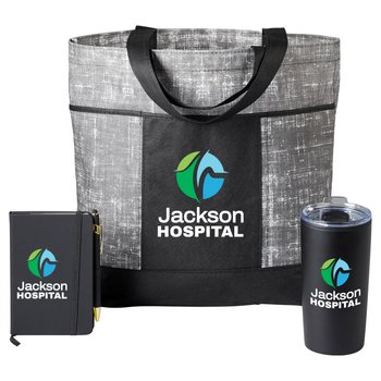 Tote, Jotter, & Tumbler Essential Trio Gift Set - Personalization Available from Positive Promotions