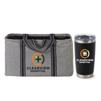Utility Tote & Vacuum Tumbler Gift Set - Personalization Available from Positive Promotions