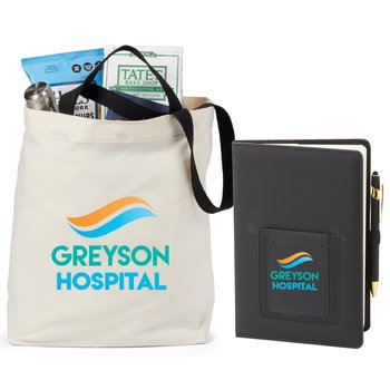 Eastland Journal With Pen & Cotton Tote Gift Set - Personalization Available from Positive Promotions